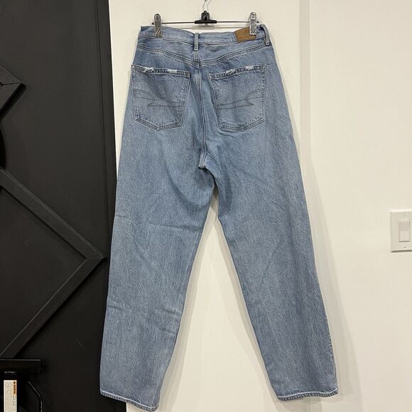 American Eagle Distressed Wide Leg Baggy Jeans Size 8 Regular - Picture 5 of 9